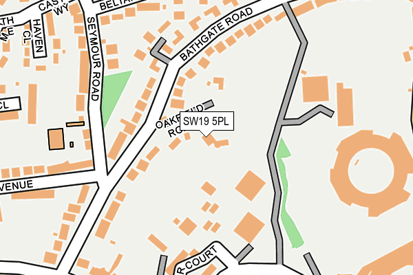 SW19 5PL map - OS OpenMap – Local (Ordnance Survey)