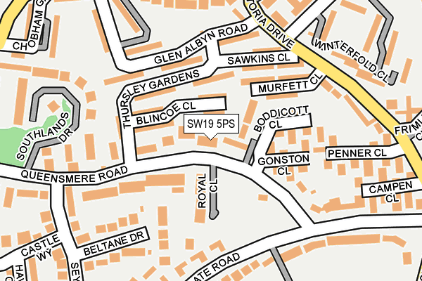 SW19 5PS map - OS OpenMap – Local (Ordnance Survey)