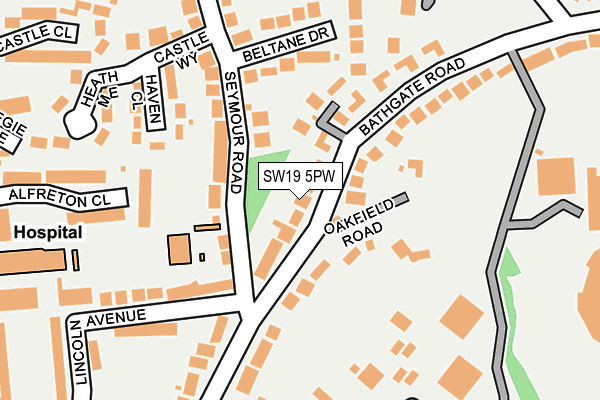 SW19 5PW map - OS OpenMap – Local (Ordnance Survey)