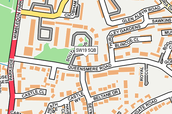 SW19 5QB map - OS OpenMap – Local (Ordnance Survey)