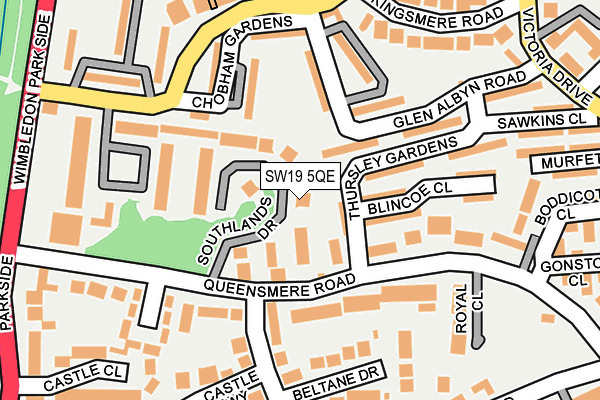 SW19 5QE map - OS OpenMap – Local (Ordnance Survey)