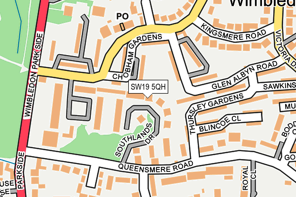 SW19 5QH map - OS OpenMap – Local (Ordnance Survey)