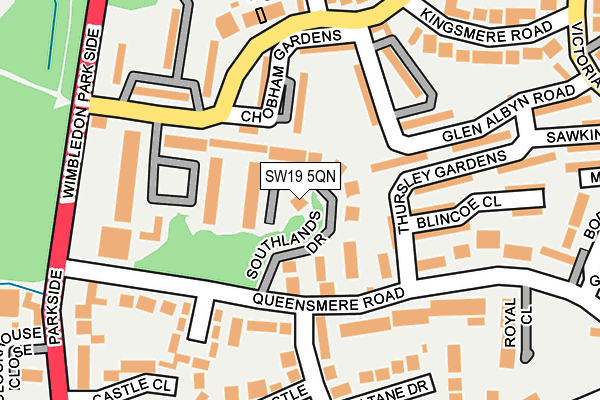 SW19 5QN map - OS OpenMap – Local (Ordnance Survey)