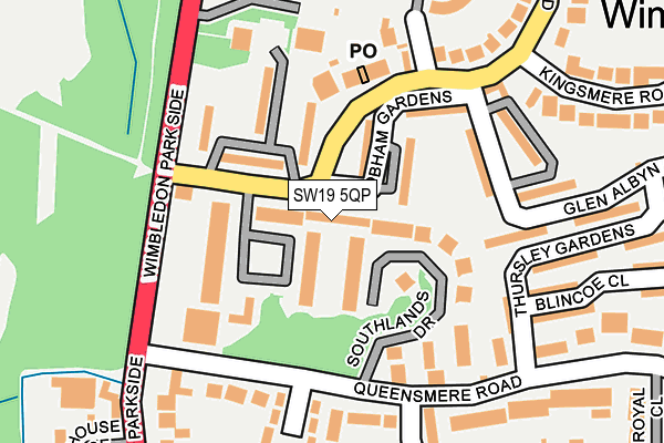 SW19 5QP map - OS OpenMap – Local (Ordnance Survey)