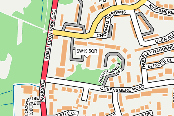 SW19 5QR map - OS OpenMap – Local (Ordnance Survey)