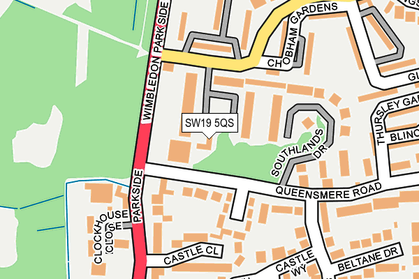 SW19 5QS map - OS OpenMap – Local (Ordnance Survey)