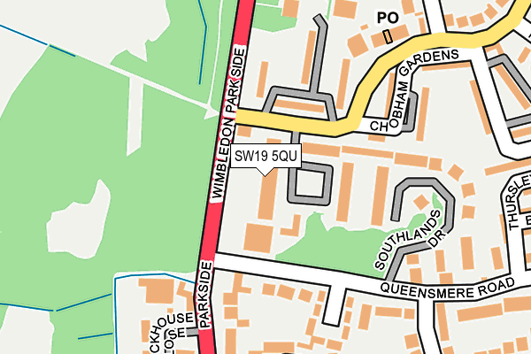 SW19 5QU map - OS OpenMap – Local (Ordnance Survey)