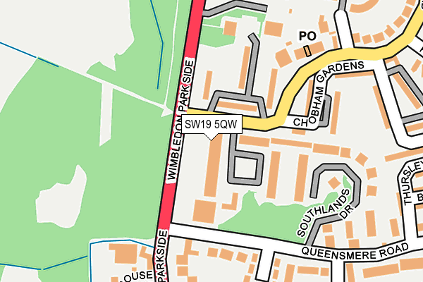 SW19 5QW map - OS OpenMap – Local (Ordnance Survey)