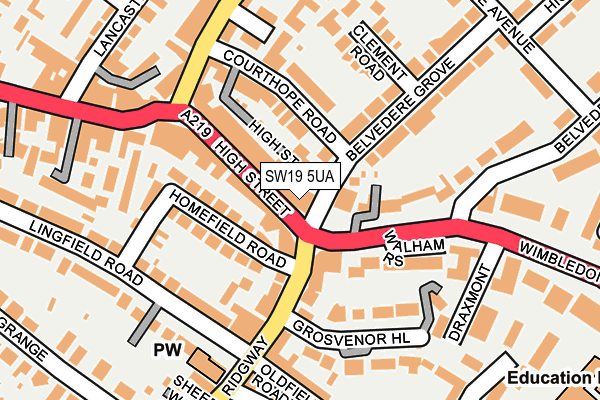 SW19 5UA map - OS OpenMap – Local (Ordnance Survey)