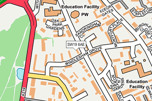 SW19 6AE map - OS OpenMap – Local (Ordnance Survey)