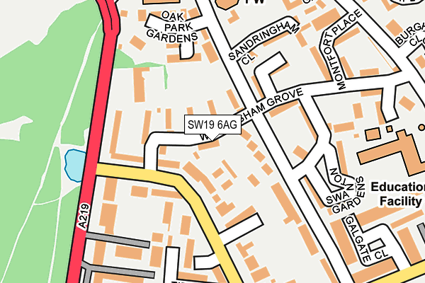SW19 6AG map - OS OpenMap – Local (Ordnance Survey)