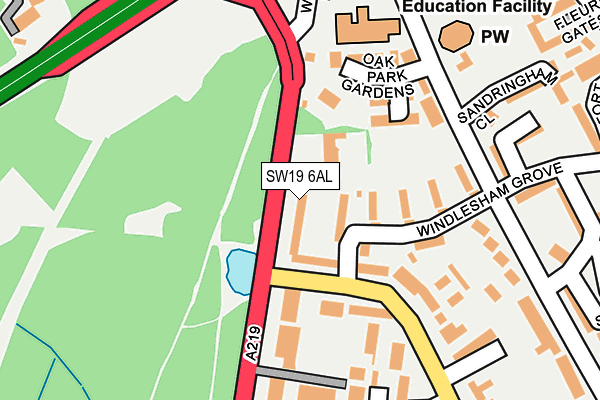 SW19 6AL map - OS OpenMap – Local (Ordnance Survey)