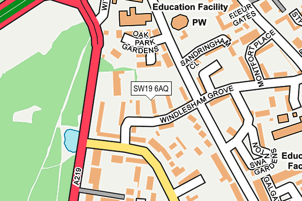 SW19 6AQ map - OS OpenMap – Local (Ordnance Survey)