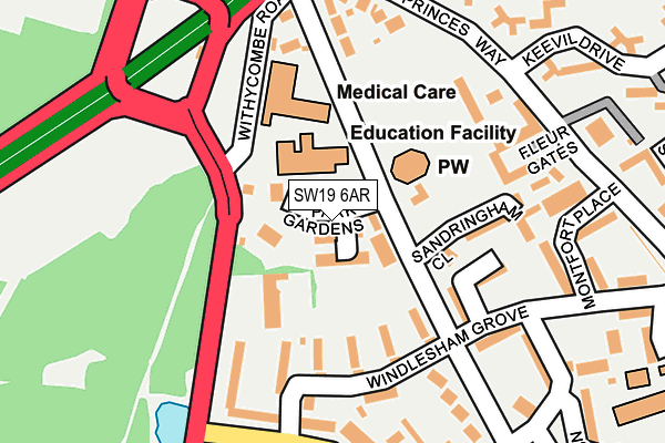SW19 6AR map - OS OpenMap – Local (Ordnance Survey)