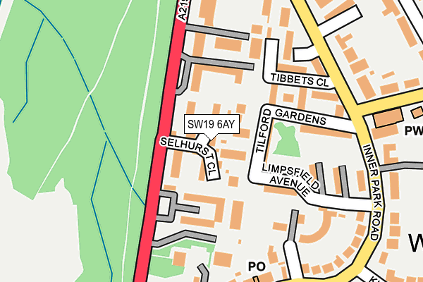 SW19 6AY map - OS OpenMap – Local (Ordnance Survey)