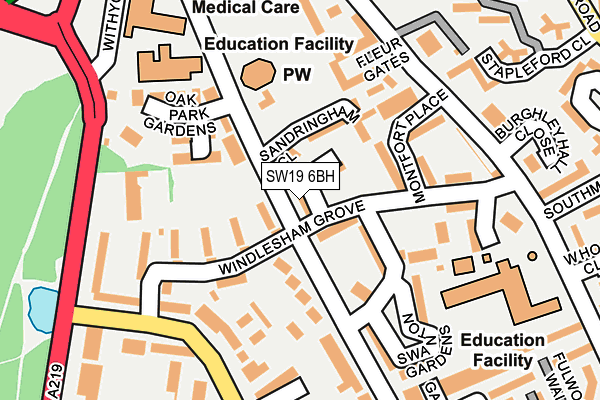 SW19 6BH map - OS OpenMap – Local (Ordnance Survey)