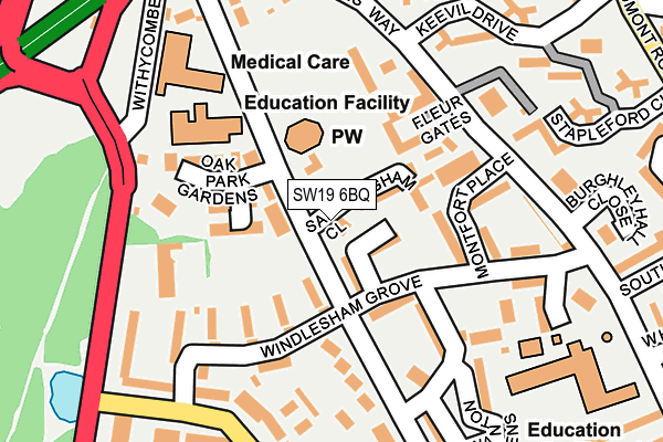 SW19 6BQ map - OS OpenMap – Local (Ordnance Survey)