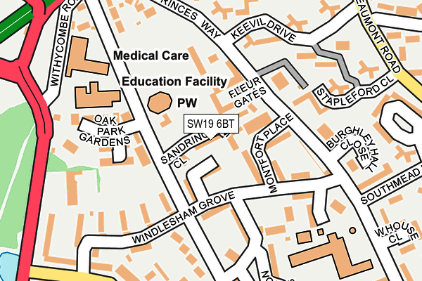 SW19 6BT map - OS OpenMap – Local (Ordnance Survey)