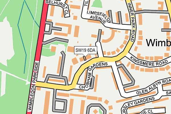 SW19 6DA map - OS OpenMap – Local (Ordnance Survey)