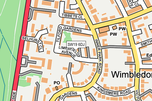 SW19 6DJ map - OS OpenMap – Local (Ordnance Survey)