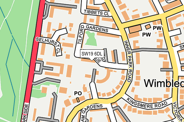 SW19 6DL map - OS OpenMap – Local (Ordnance Survey)