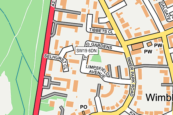 SW19 6DN map - OS OpenMap – Local (Ordnance Survey)