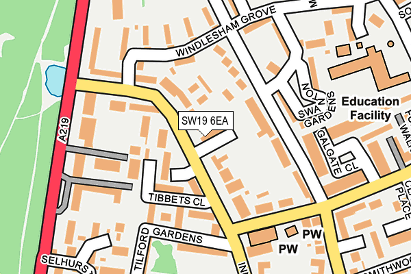 SW19 6EA map - OS OpenMap – Local (Ordnance Survey)