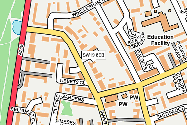 SW19 6EB map - OS OpenMap – Local (Ordnance Survey)