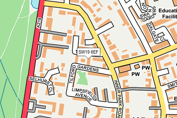 SW19 6EF map - OS OpenMap – Local (Ordnance Survey)