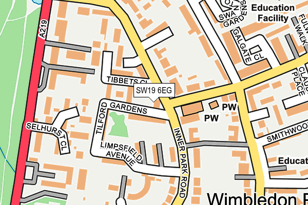 SW19 6EG map - OS OpenMap – Local (Ordnance Survey)