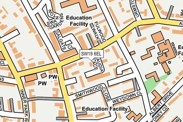 SW19 6EL map - OS OpenMap – Local (Ordnance Survey)