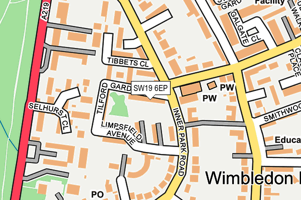 SW19 6EP map - OS OpenMap – Local (Ordnance Survey)