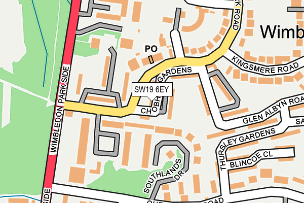 SW19 6EY map - OS OpenMap – Local (Ordnance Survey)