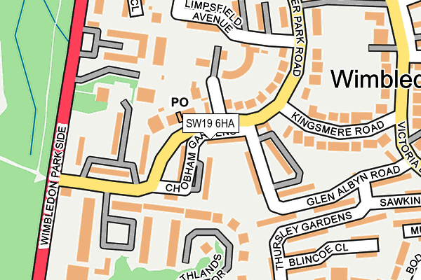 SW19 6HA map - OS OpenMap – Local (Ordnance Survey)