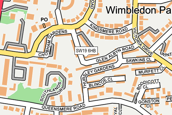 SW19 6HB map - OS OpenMap – Local (Ordnance Survey)