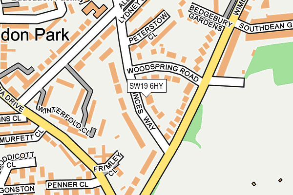 SW19 6HY map - OS OpenMap – Local (Ordnance Survey)
