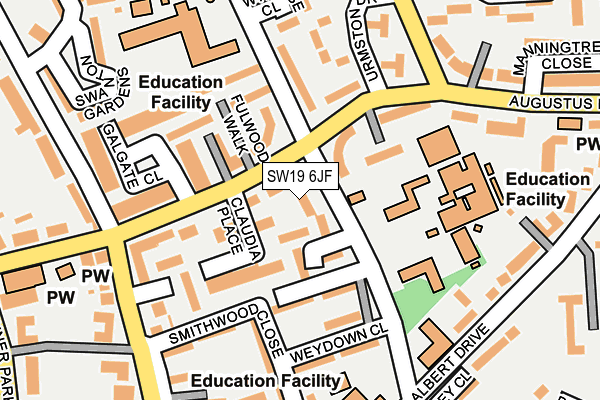 SW19 6JF map - OS OpenMap – Local (Ordnance Survey)