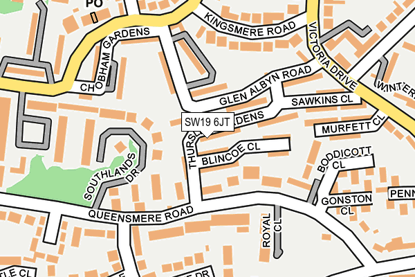 SW19 6JT map - OS OpenMap – Local (Ordnance Survey)