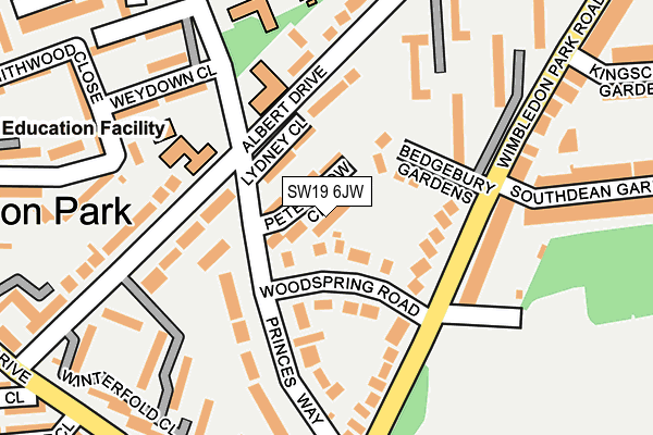 SW19 6JW map - OS OpenMap – Local (Ordnance Survey)