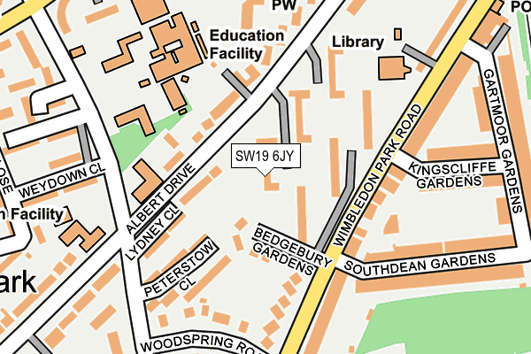 SW19 6JY map - OS OpenMap – Local (Ordnance Survey)