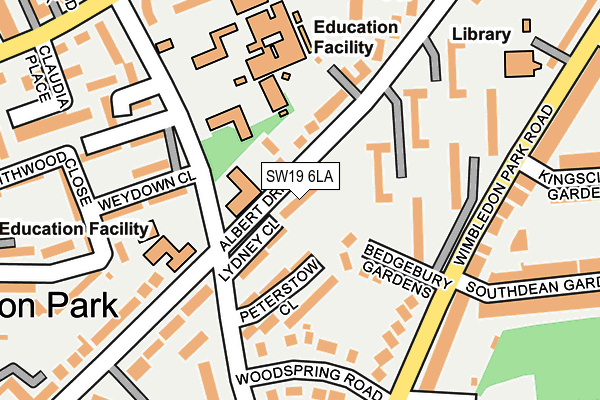 SW19 6LA map - OS OpenMap – Local (Ordnance Survey)