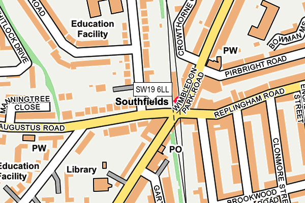 SW19 6LL map - OS OpenMap – Local (Ordnance Survey)