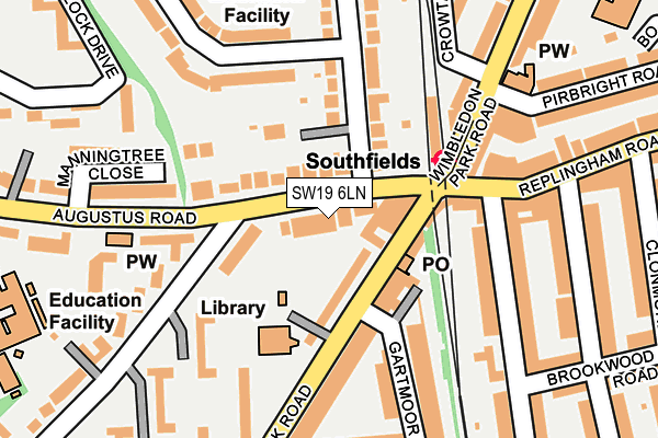 SW19 6LN map - OS OpenMap – Local (Ordnance Survey)
