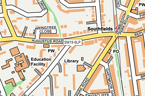 SW19 6LP map - OS OpenMap – Local (Ordnance Survey)
