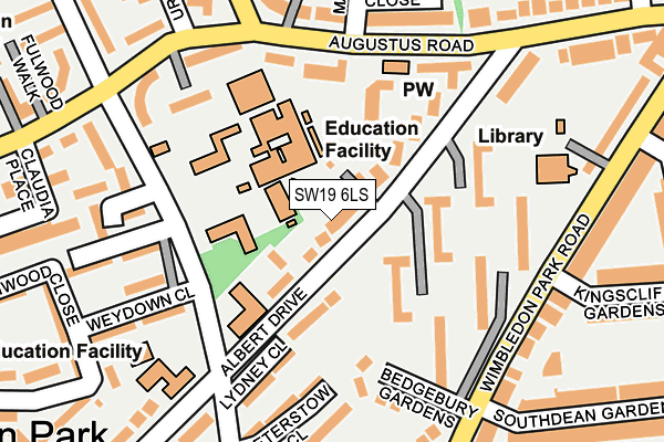 SW19 6LS map - OS OpenMap – Local (Ordnance Survey)