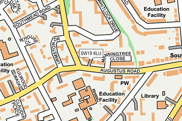 SW19 6LU map - OS OpenMap – Local (Ordnance Survey)