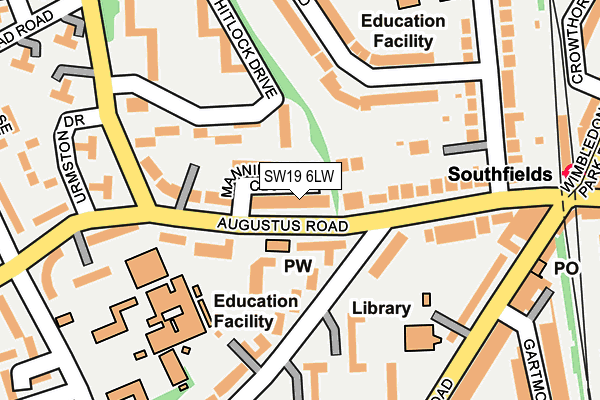SW19 6LW map - OS OpenMap – Local (Ordnance Survey)