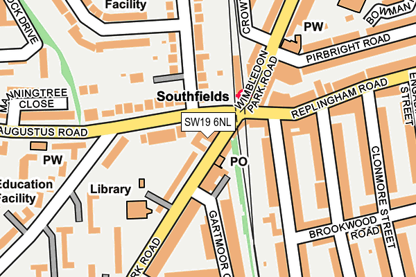 SW19 6NL map - OS OpenMap – Local (Ordnance Survey)