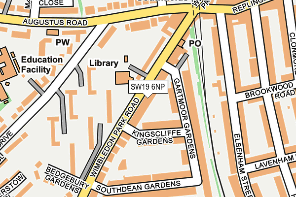 SW19 6NP map - OS OpenMap – Local (Ordnance Survey)