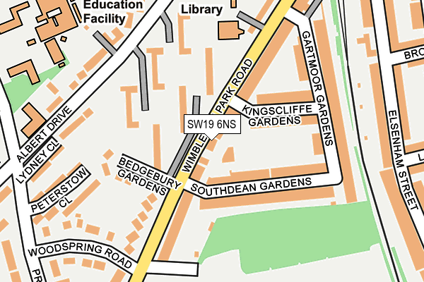 SW19 6NS map - OS OpenMap – Local (Ordnance Survey)